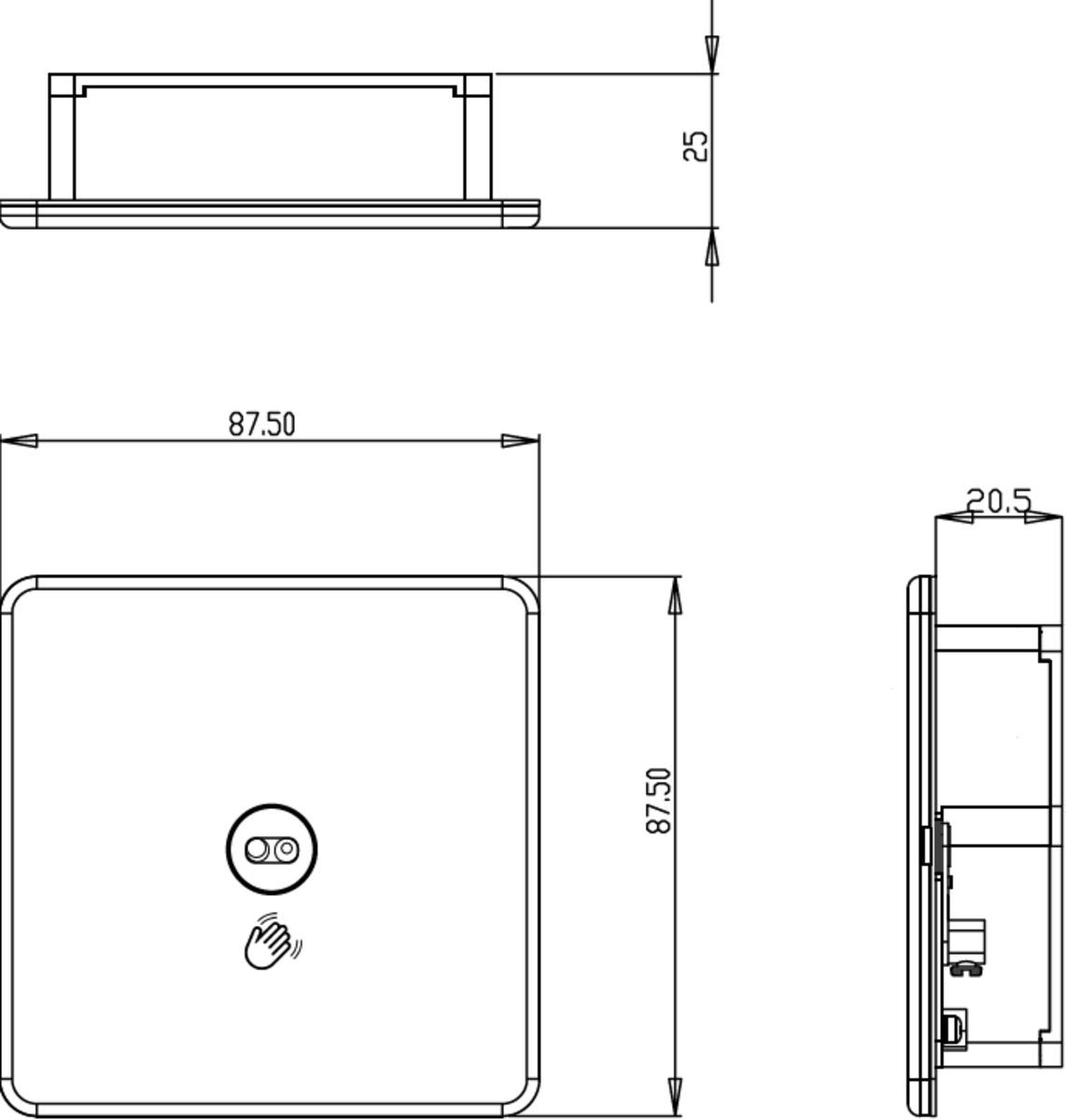 Knightsbridge 230V 1G 1-way Touchless Switch