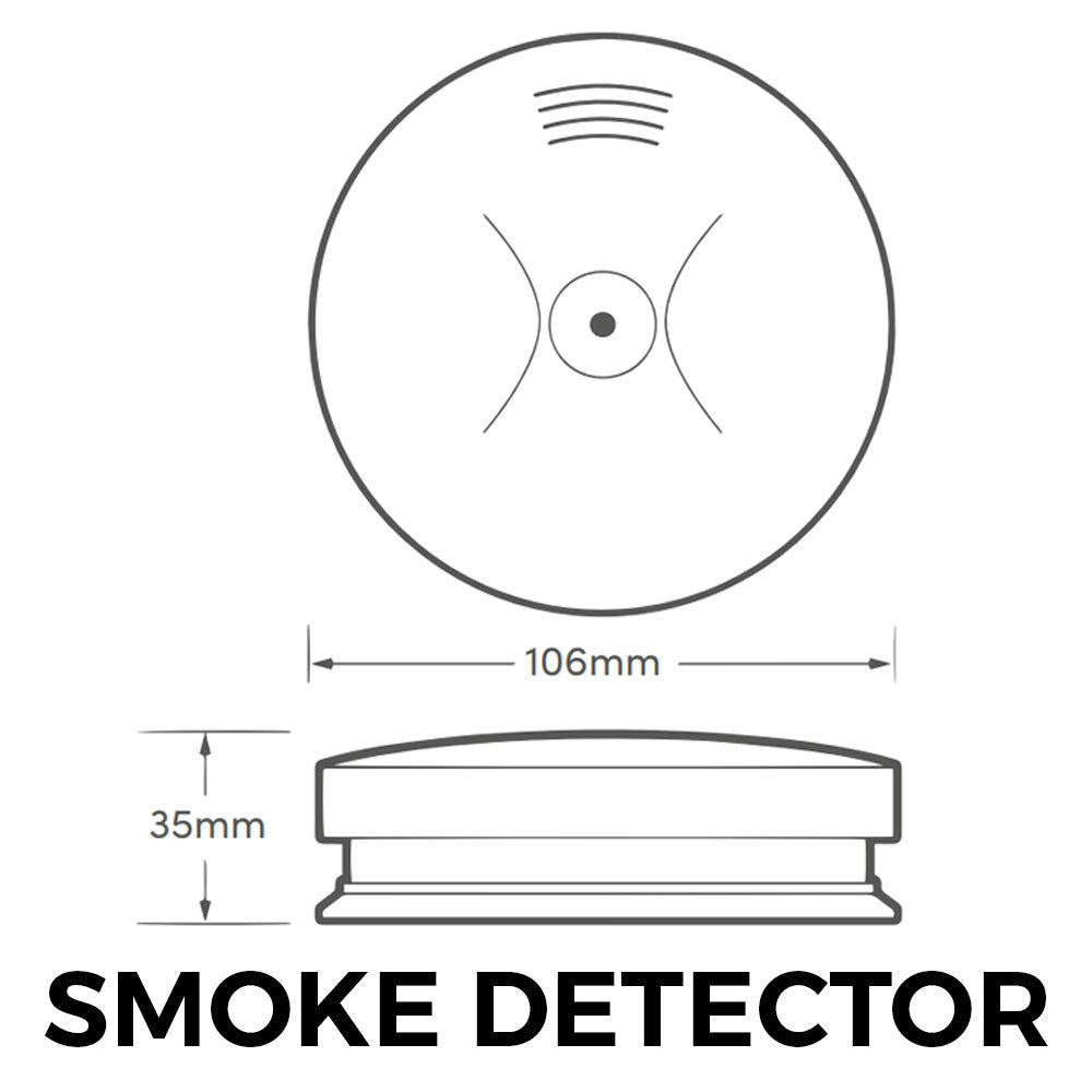 Hispec Battery Operated Smoke, Heat Detector Alarm Sensor