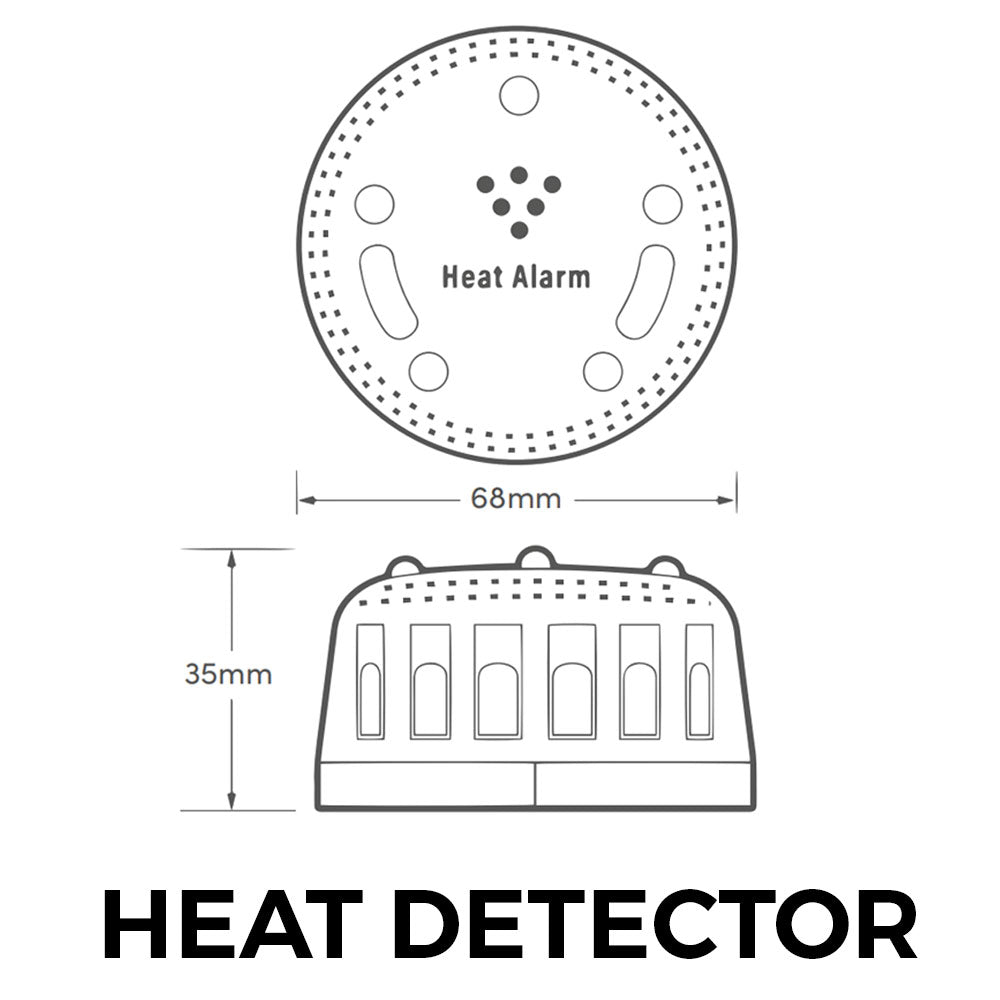 Hispec Battery Operated Smoke, Heat Detector Alarm Sensor