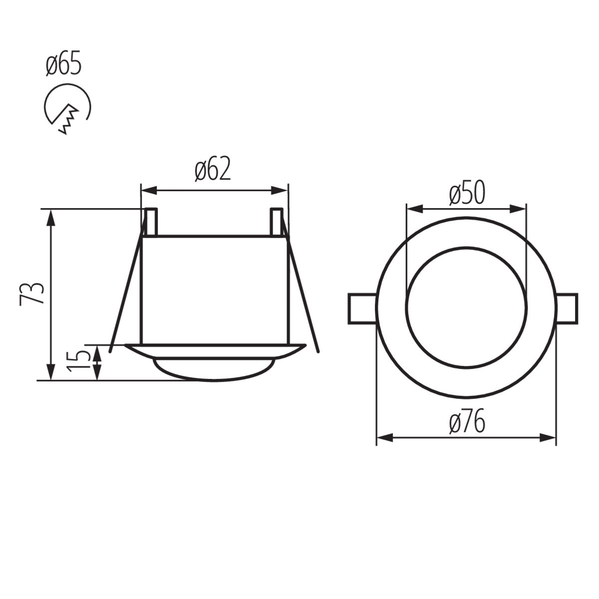 Kanlux MERGE JQ-O Ceiling Occupancy Recessed 360 Degree PIR Motion Movement Sensor Light Switch