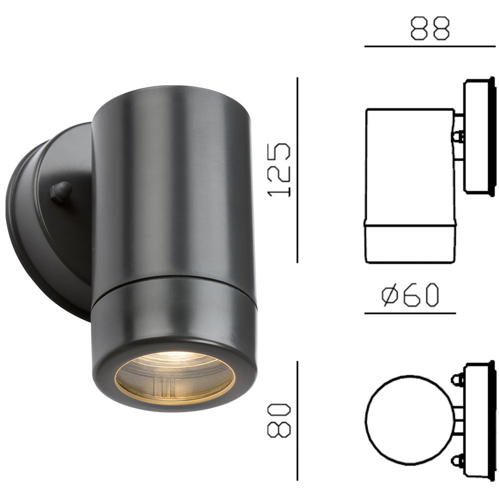 Knightsbridge EAMON 230V IP54 GU10 Polycarbonate Single Down Wall Light