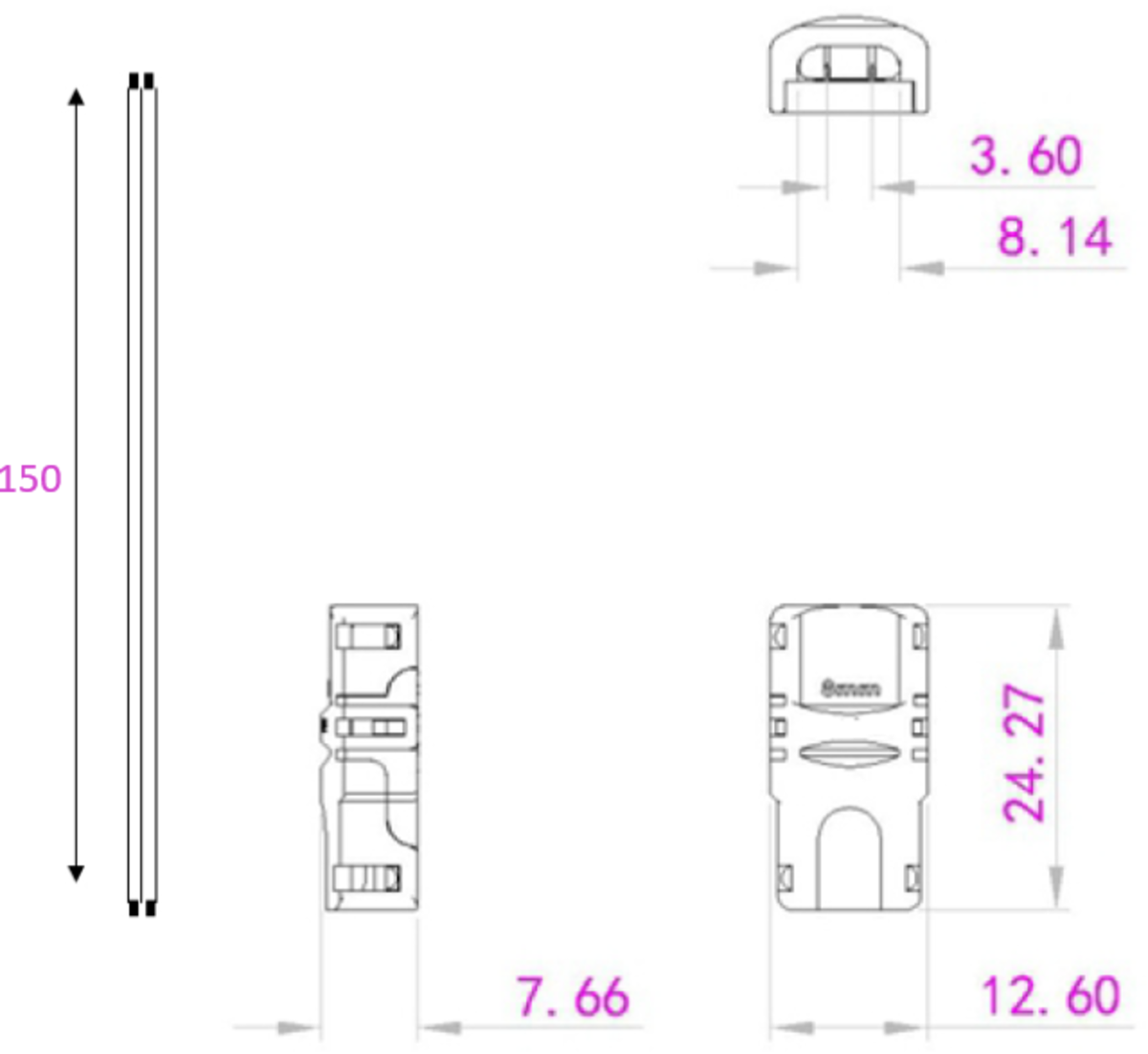 Knightsbridge 12V / 24V LED Flex Strip to Strip 150mm Connector - Single Colour