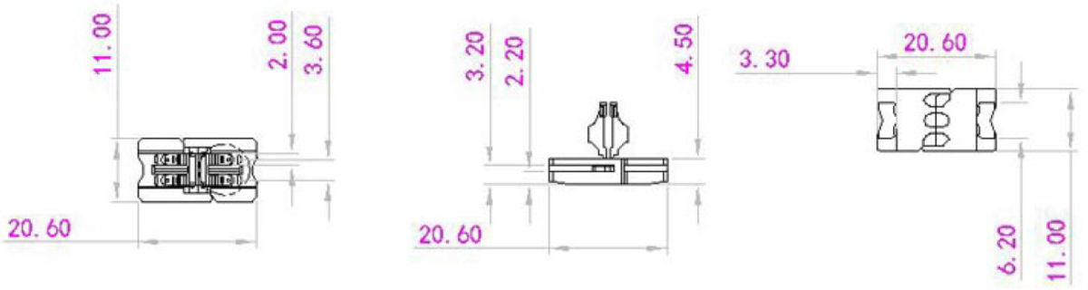 Knightsbridge 12V / 24V LED Flex Strip to Strip Connector - Pack of 2, Single Colour