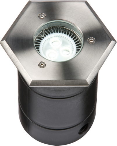 Knightsbridge 230V IP67 GU10 Hexagon Stainless Steel Walkover Driveover Light