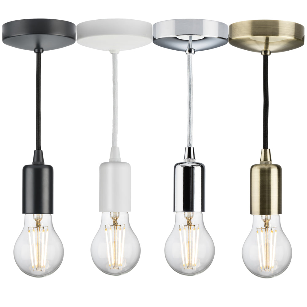 Knightsbridge 1.8m E27 Contemporary Pendant Set