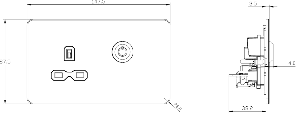 Knightsbridge 13A 1G DP Lockable Wall Socket