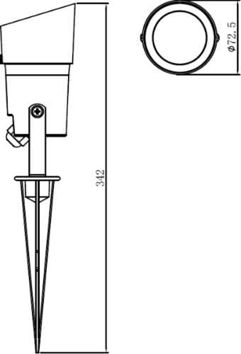 Knightsbridge 230V IP65 GU10 Spike Ground Garden Light Fitting