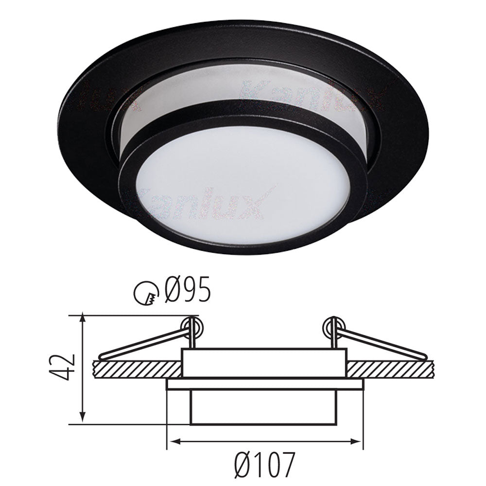 Kanlux AGEO GU10 Ceiling Recessed Adjustable Directional Down Light Spotlight