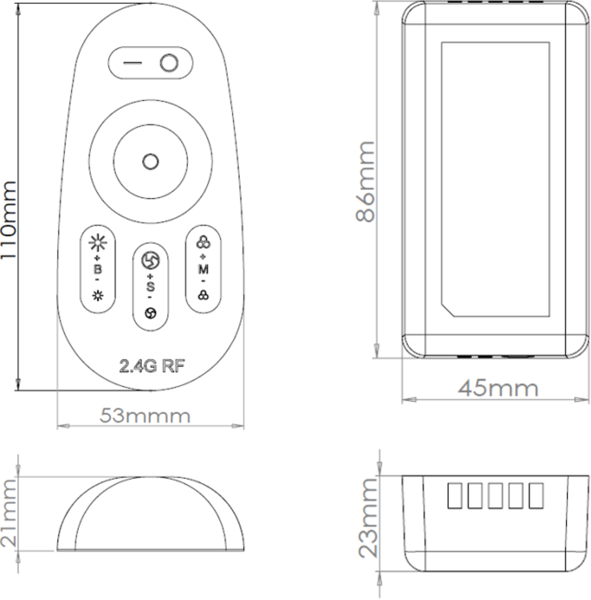 Knightsbridge 12V / 24V RF Touch Controller and Remote - RGBW