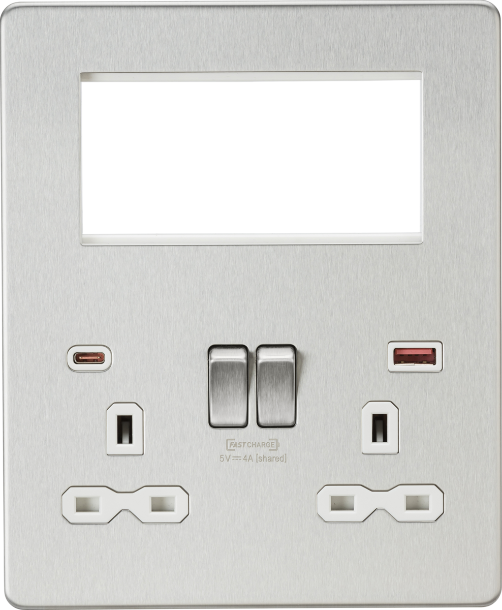 Knightsbridge Screwless Small Multimedia Combination  Plate with FASTCHARGE