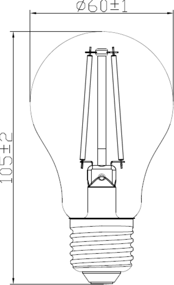 Knightsbridge 230V 8W LED Clear GLS Filament Lamp 2700K Dimmable