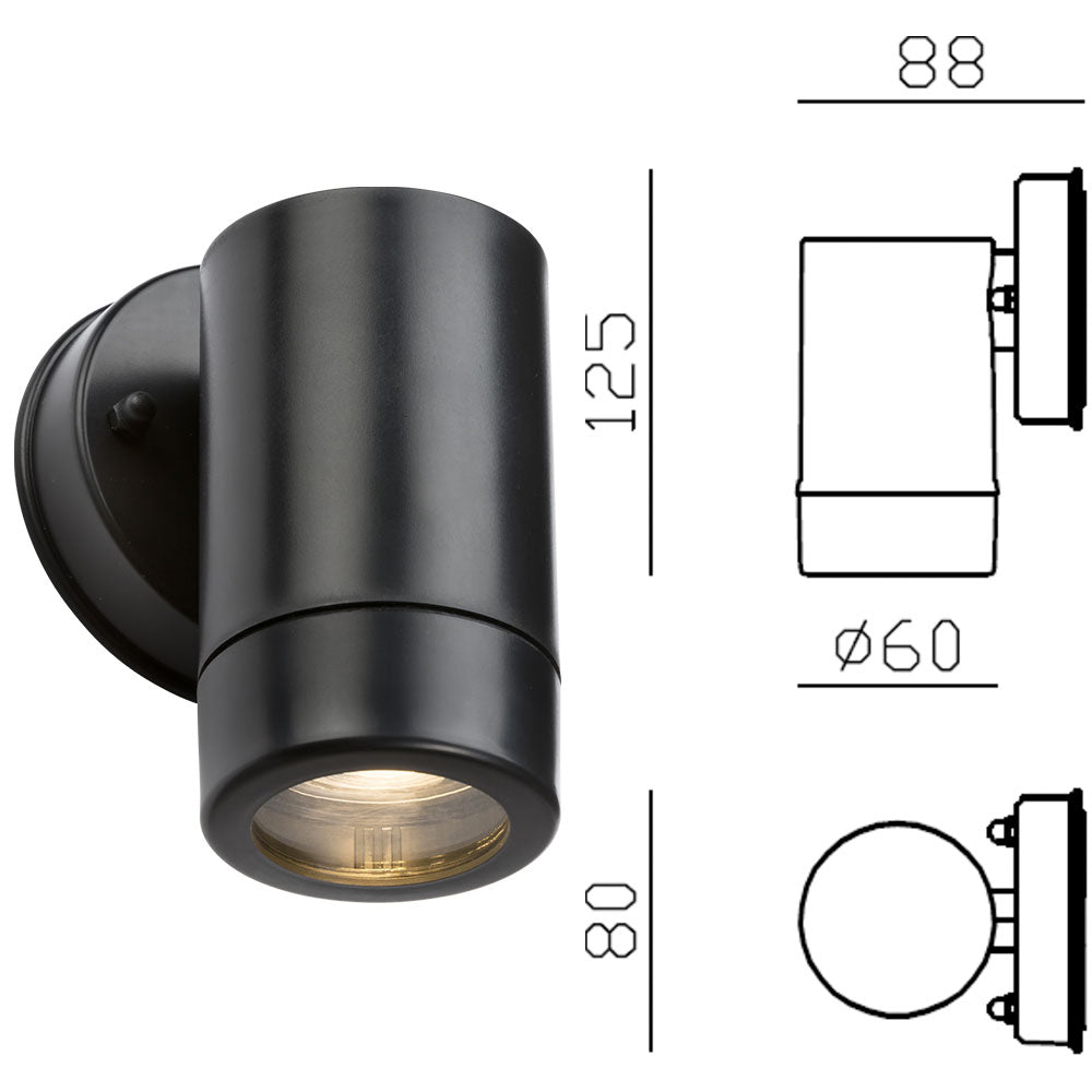 Knightsbridge EAMON 230V IP54 GU10 Polycarbonate Single Down Wall Light