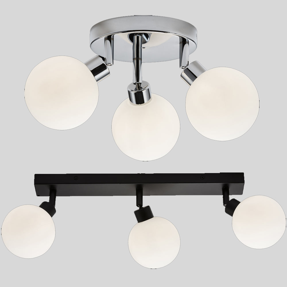 Knightsbridge 230V IP44 G9 Triple Spotlight with Round Frosted Glass