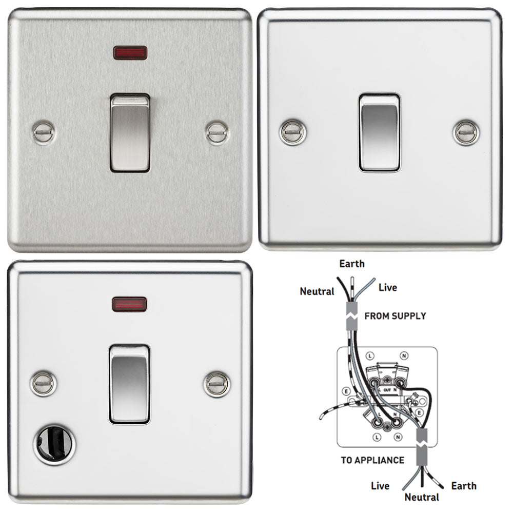 Knightsbridge 20A 1G DP Double Pole Switch