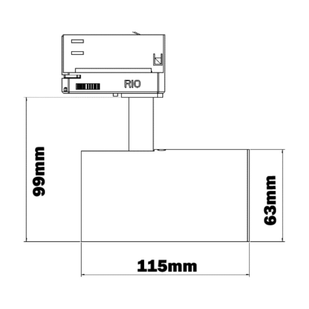 240V - 1M - 5M Meter GU10 5W LED Adjustable Tilt Single Circuit Tracking System Mains Track Light