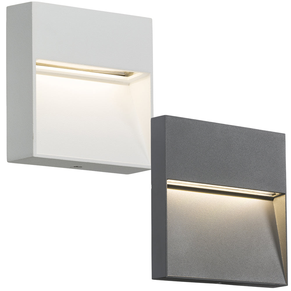 Knightsbridge 230V IP44 LED Square Wall/Guide light