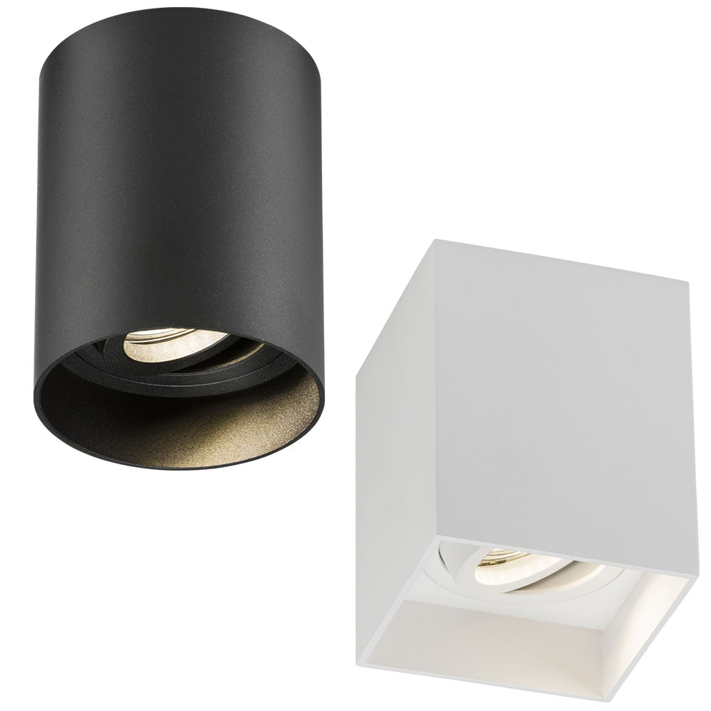 Knightsbridge Oran GU10 Ceiling Surface Tilt Downlight