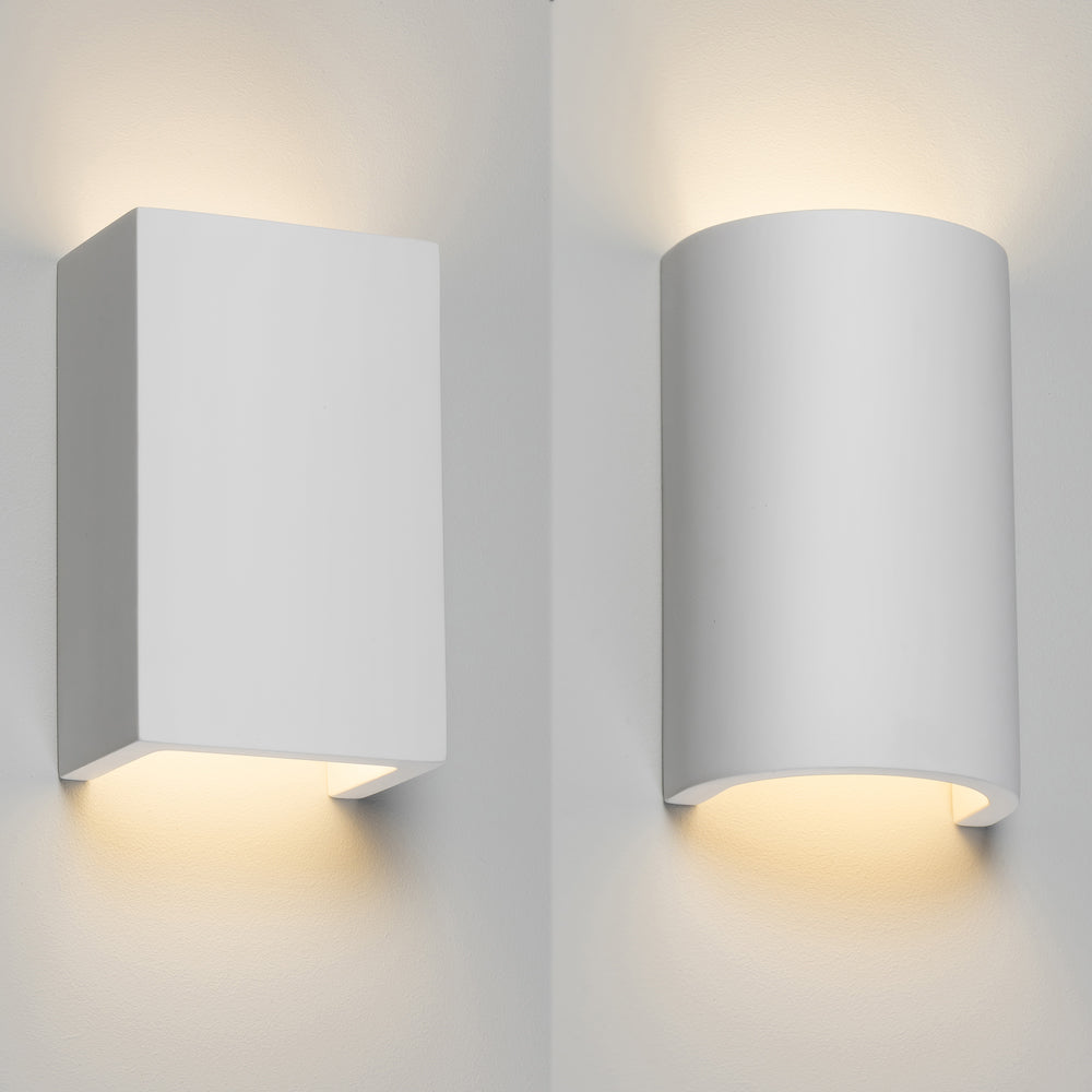 Knightsbridge Up and Down Plaster Paintable Wall Light G9 Uplighter Downlighter