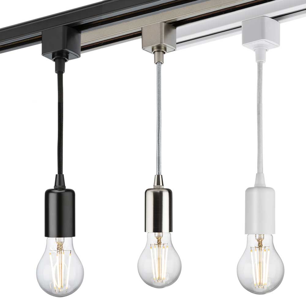 Knightsbridge 230V 1.8M E27 Contemporary Track Pendant